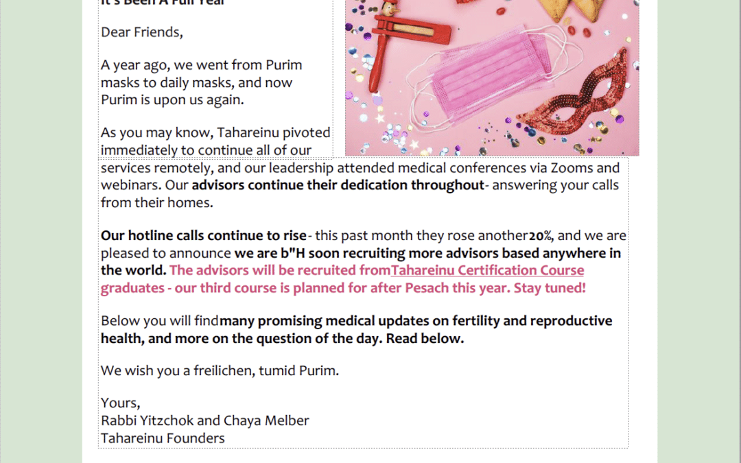 Adar 5781 / February 2021